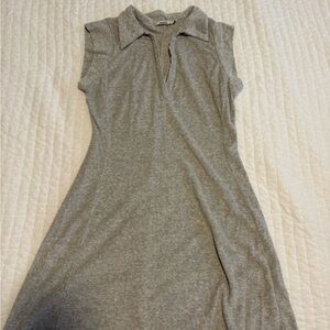 Gray Teri cloth Collared Dress